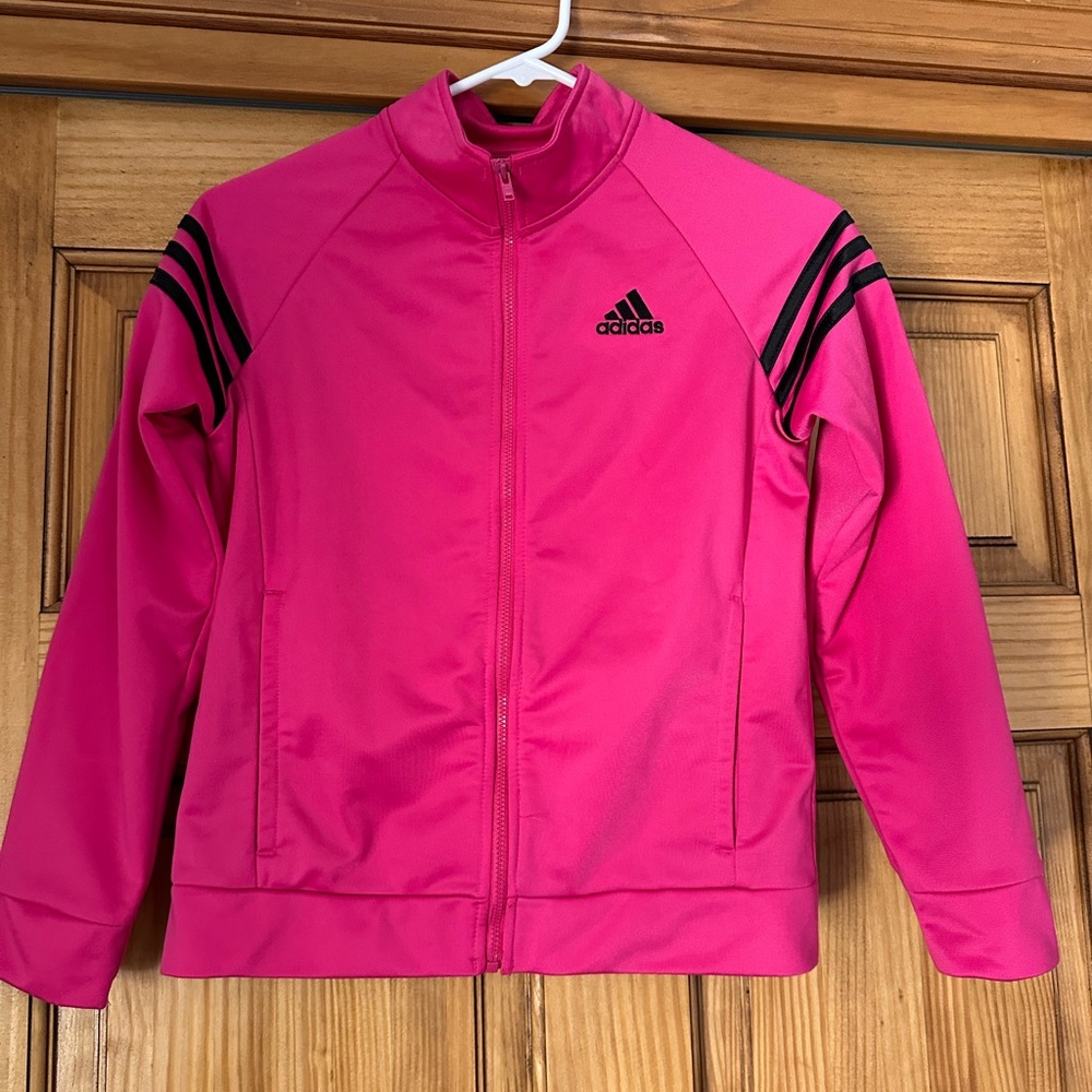 Girls pink Adidas zip up